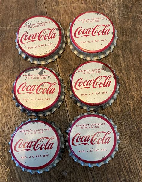 Vintagecoca Cola Coke Soda Bottle Cap With Cork Liner 1960's Set of 6 ...