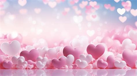 Premium Photo There Are Many Pink Hearts Floating In The Air On A