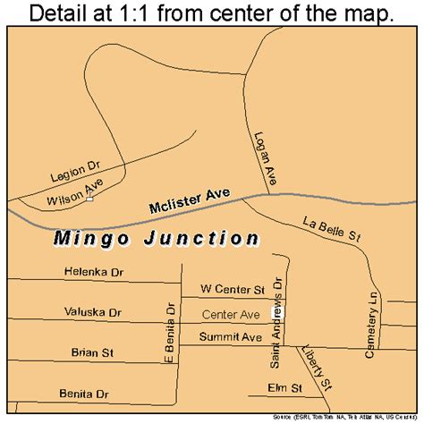 Mingo Junction Ohio Street Map 3950904