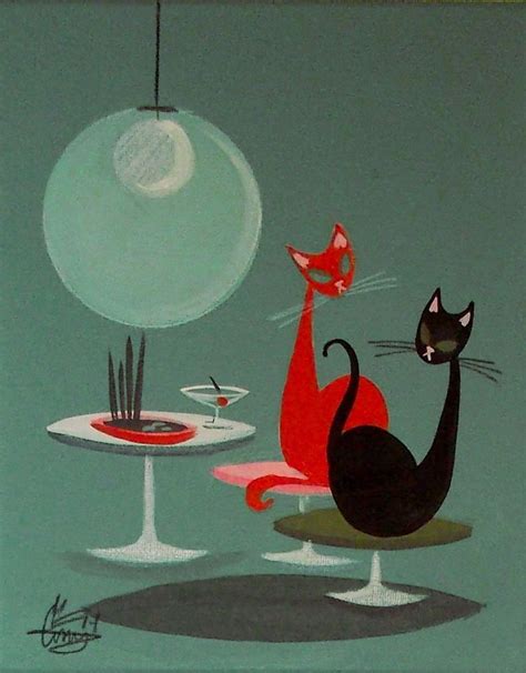 EL GATO GOMEZ PAINTING RETRO 1950S EAMES KNOLL MID CENTURY DANISH