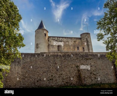 NOIRMOUTIER, France, August 2021: Medieval castle Noirmoutier en l'Ile in the Pays de la Loire ...