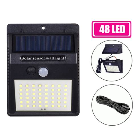 Luz solar dividida de 48 LED para jardín lámparas solares con sensor