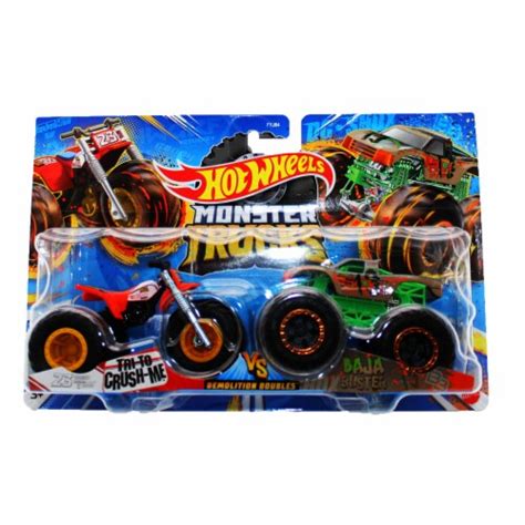 Hot Wheels Monster Trucks Scale Demolition Doubles Tri To Crush Me