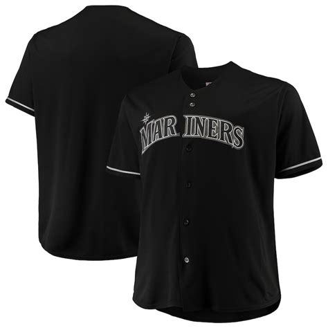 Majestic Seattle Mariners Black Big & Tall Pop Fashion Jersey