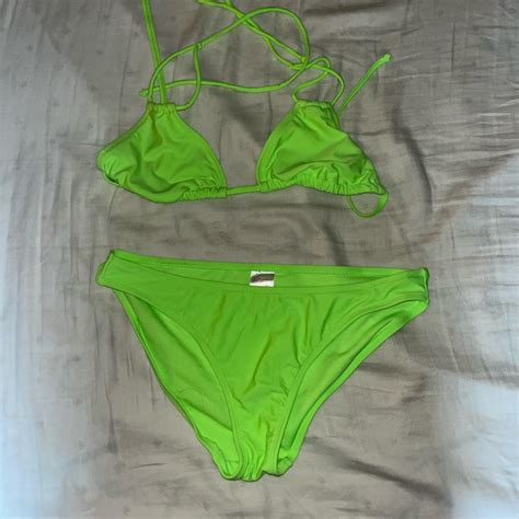 Neon Green Bikini Never Worn Depop