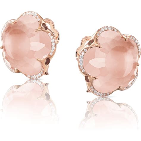 Pasquale Bruni Bon Ton Stud Earrings In 18k Rose Gold With Rose