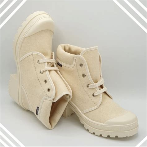 Diurley Bota Lona Moda Joven Mujer Color Crudo