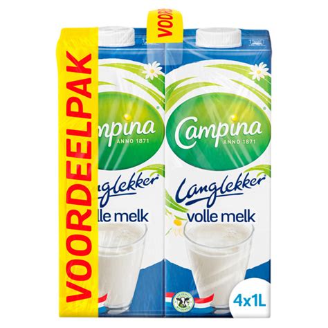 Campina Langlekker Volle Melk Voordeel 4 X 1l Aanbieding Bij Jumbo