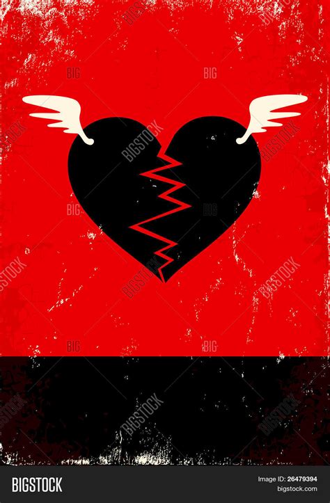 Broken Heart With Wings Stock Vector & Stock Photos | Bigstock