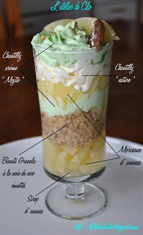 L Atelier De Cilo Trifle Ananas Granola Coco Chantilly Mojito