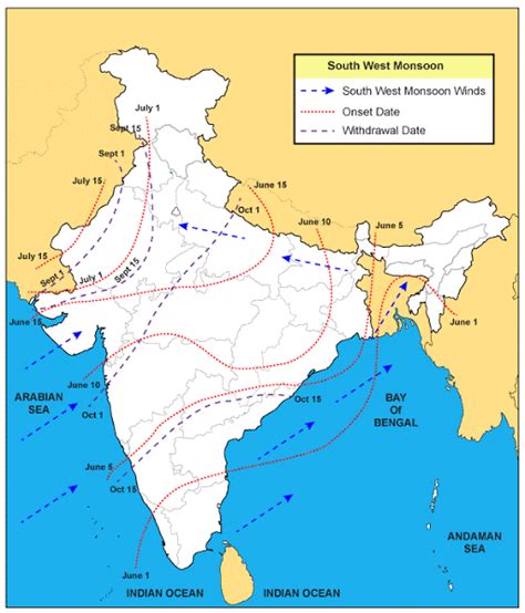 Onset Of Monsoon Upsc When Is The Onset Of South West Monsoon