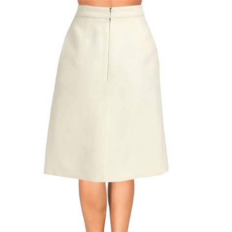 Cream Inverted Pleat A Line Skirt Elizabeth S Custom Skirts