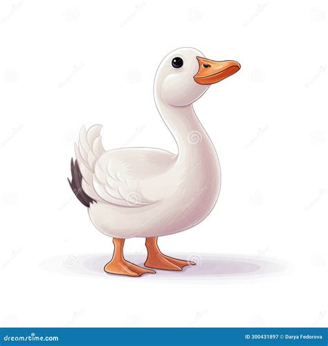 Cute Cartoon Goose Illustration On White Background Stock Illustration Illustration Of Mascot