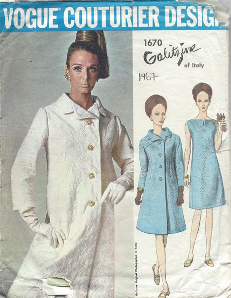 1967 Vintage Vogue Sewing Pattern B34 Coat And Dress 1340 By Irene