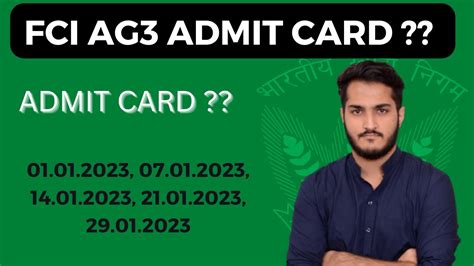 Fci Ag3 Admit Card Fci Ag 3 Admit Card Download Fciag3 Admit Card