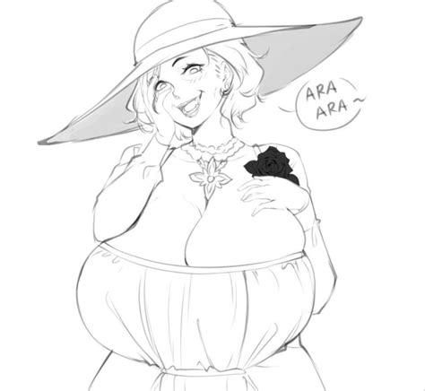 Rule 34 1girls Alcina Dimitrescu Ara Ara Big Hat Black Hair Black Hat Breasts Breasts Bigger