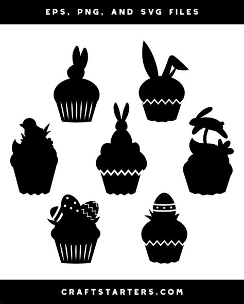 Easter Cupcake Silhouette Clip Art