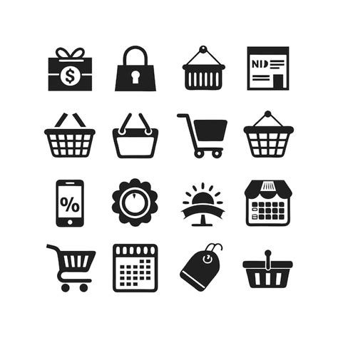 Ecommerce And Shopping Icon Set Vector Illustration Premium AI