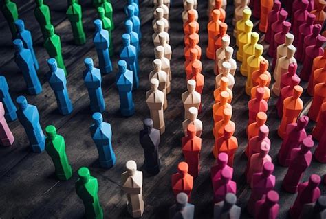 premium photo   colored colored figures stand   row