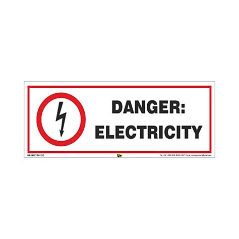 Mr Safe Danger Electricity Sign Pvc Sticker 12 Inch X 4 Inch