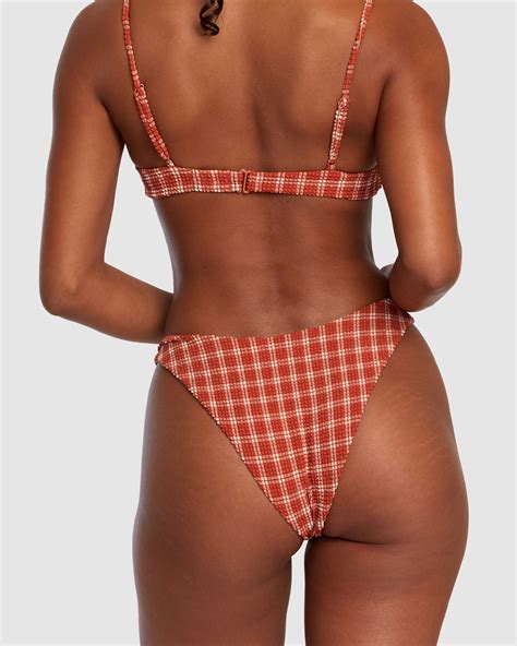 Rvca Prepped Medium French Bikini Bottom Hot Sauce Surfstitch