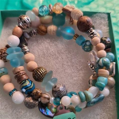 Woman S Beachy Boho Charm Bracelet Birthday Gift Shell Ocean Charm