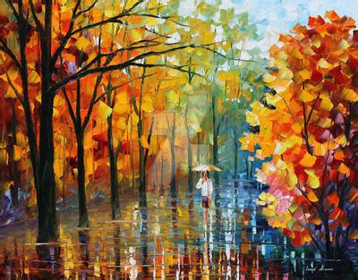 Fall Alley 2 by Leonid Afremov by Leonidafremov on DeviantArt