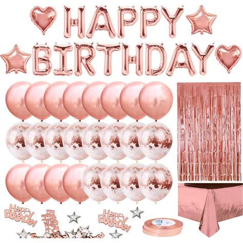 Buy Shiryas Rose Gold Birthday Party Decorations Set 46 Pcs Birthday