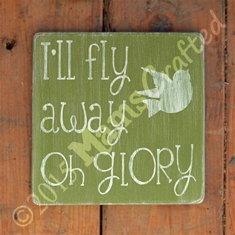 I'll Fly Away Oh Glory Christian Hymn Art Weathered - Etsy | Hand ...