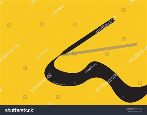 Curve Line Drawing Design Black Ink Stock Vector (Royalty Free ...