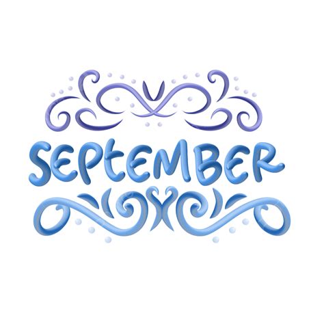 Hello September Autumn 3d Text Effect Blue Mockup Template September