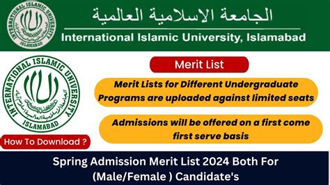 Breaking News IIUI Spring Admission 2024 Merit List Revealed YouTube