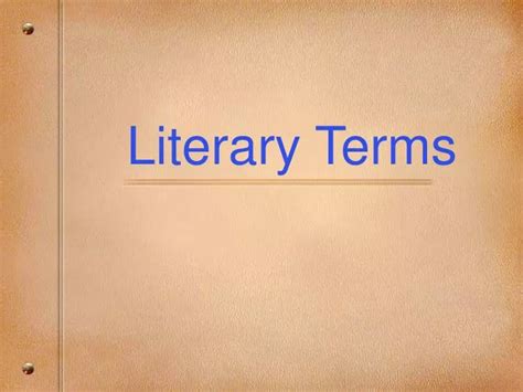 Ppt Literary Terms Powerpoint Presentation Free Download Id4678098