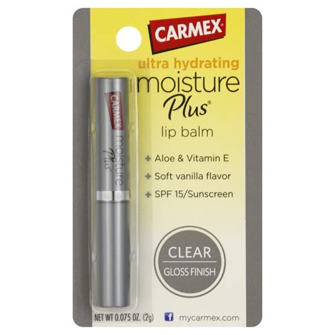 Carmex Moisture Plus Lip Balm Ultra Hydrating Clear 0 075 Oz 2 G