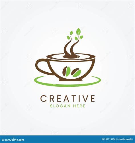 Green Coffee Logo Design Vector Image Stock Vector Illustration Of