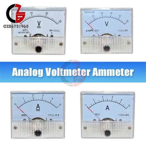 85c1 Analog Panel Meter Voltmeter Amperemeter Dc Volt Gauge 0 30v 0 50v 0 5a 0 10a Ebay