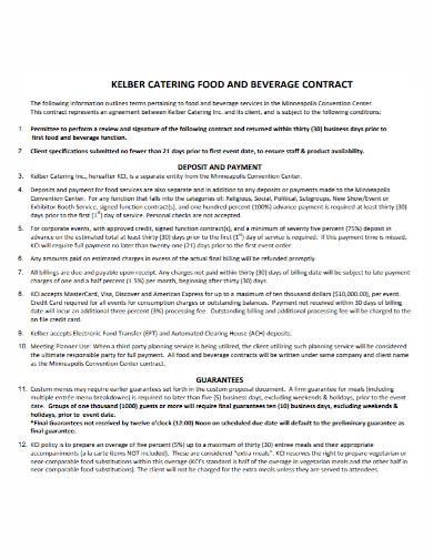 FREE 10 Food Catering Contract Samples In PDF