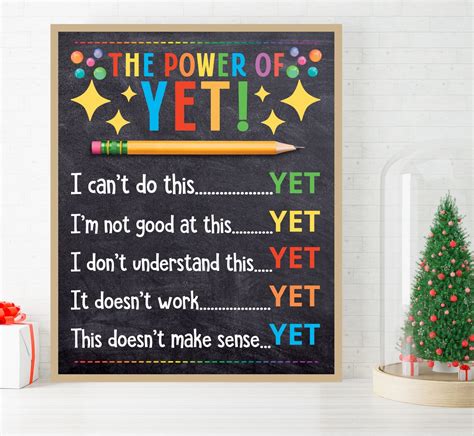 The Power of yet Poster Printable Motivational Wall Art Growth - Etsy