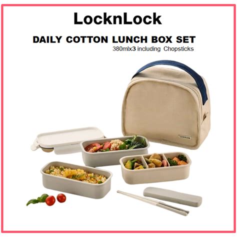 [LocknLock] DAILY COTTON LUNCH BOX SET LCB755CI locknlock | Shopee ...