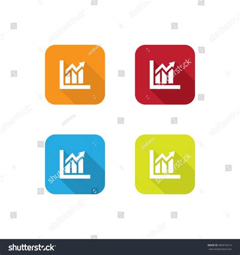 Colorful Flat Graph Chart Icons Long Stock Vector Royalty Free 485916313 Shutterstock