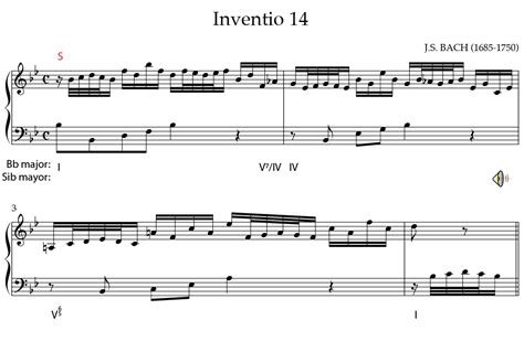 Invention No 14 Bwv 785 In B Flat Major Subject Presentation Or