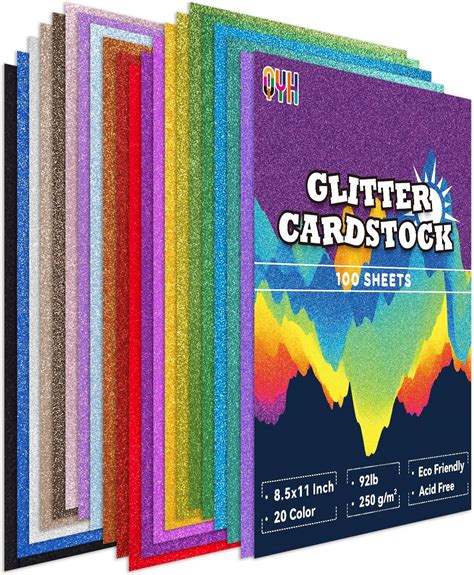 Amazon Glitter Cardstock 100 Sheets A4 Cardstock Paper 20