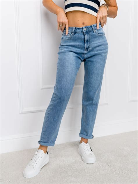 Bolf Damen Jeanshose Mom Fit Blau Da