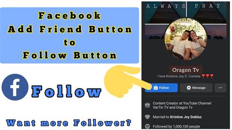 How To Change Add Friend Button To Follow Button On Facebook Profile