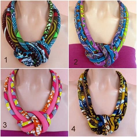 Ankara Knot Necklace African Print Fabric Jewelry Etsy