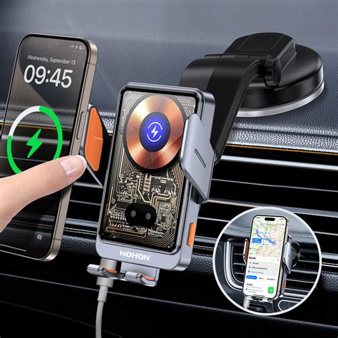 Wireless Car Charger Phone Mount Nohon 15w Qi Fast