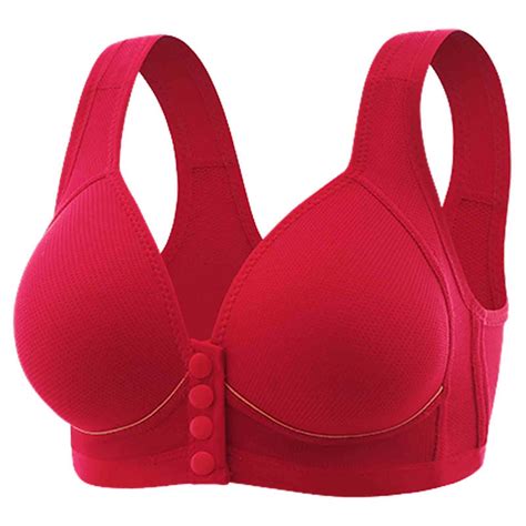 Mallwal Push Up Bras Women Back Smoothing Bra Feature V Neck T Shirt Bra Style W 1586 Red S