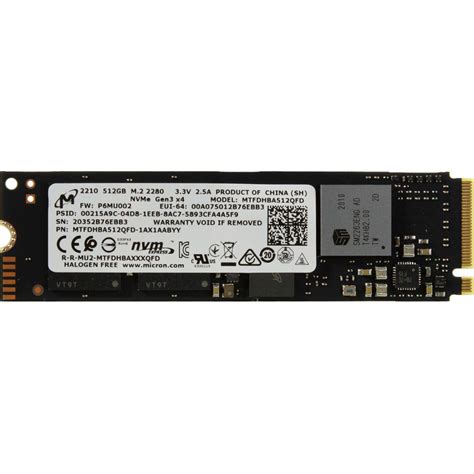 Ssd диск Micron 2210 512gb Nvme Pcie M2 2280 Mtfdhba512qfd ціна