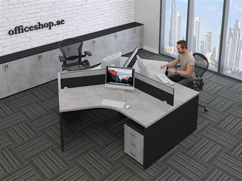 Cherry 3 Person Workstation - Office Furniture Shop