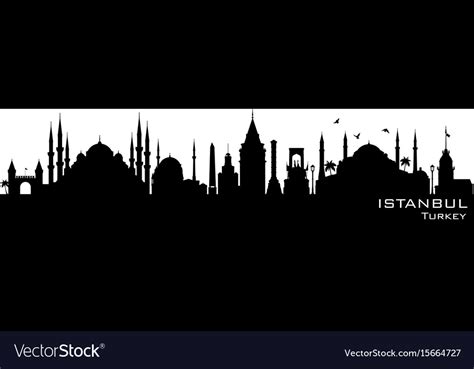 Istanbul turkey city skyline silhouette Royalty Free Vector